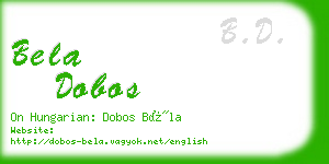 bela dobos business card